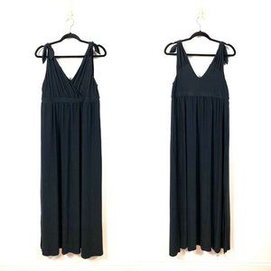 Womens Soma Large Black Maxi Dress V-Neck  Comfortable Sleeveless